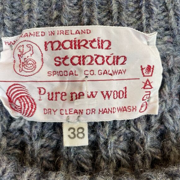 Mairtin Standun 100% Wool Knitted Sweater Unisex Gray Winter-size 38 (10) - Picture 4 of 10